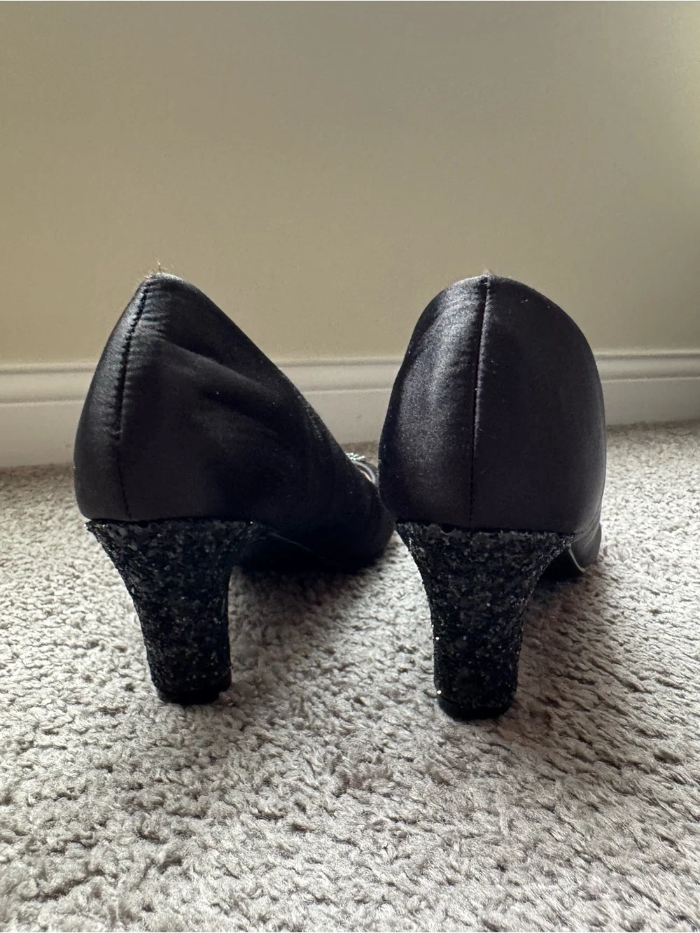Badgley Mischka black satin